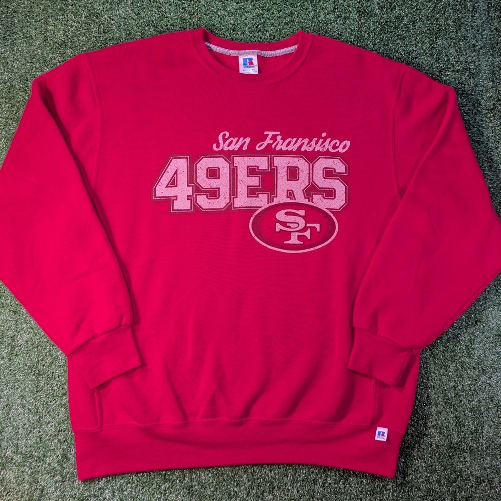 Russell Athletic San Francisco 49ers Sweatshirt Mens XL Red Crewneck SF Logo